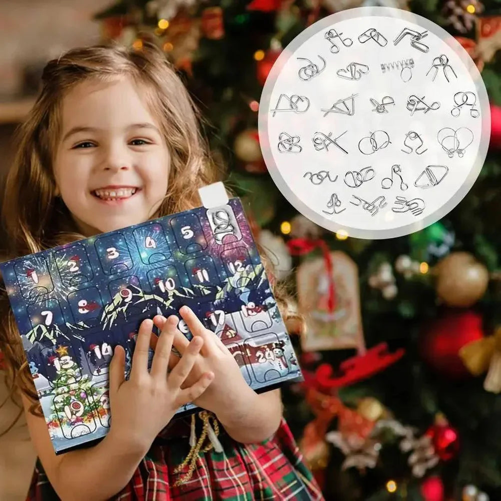 AdventPuzzle | Engaging Educational Metal Advent Calendar with 24 Puzzles