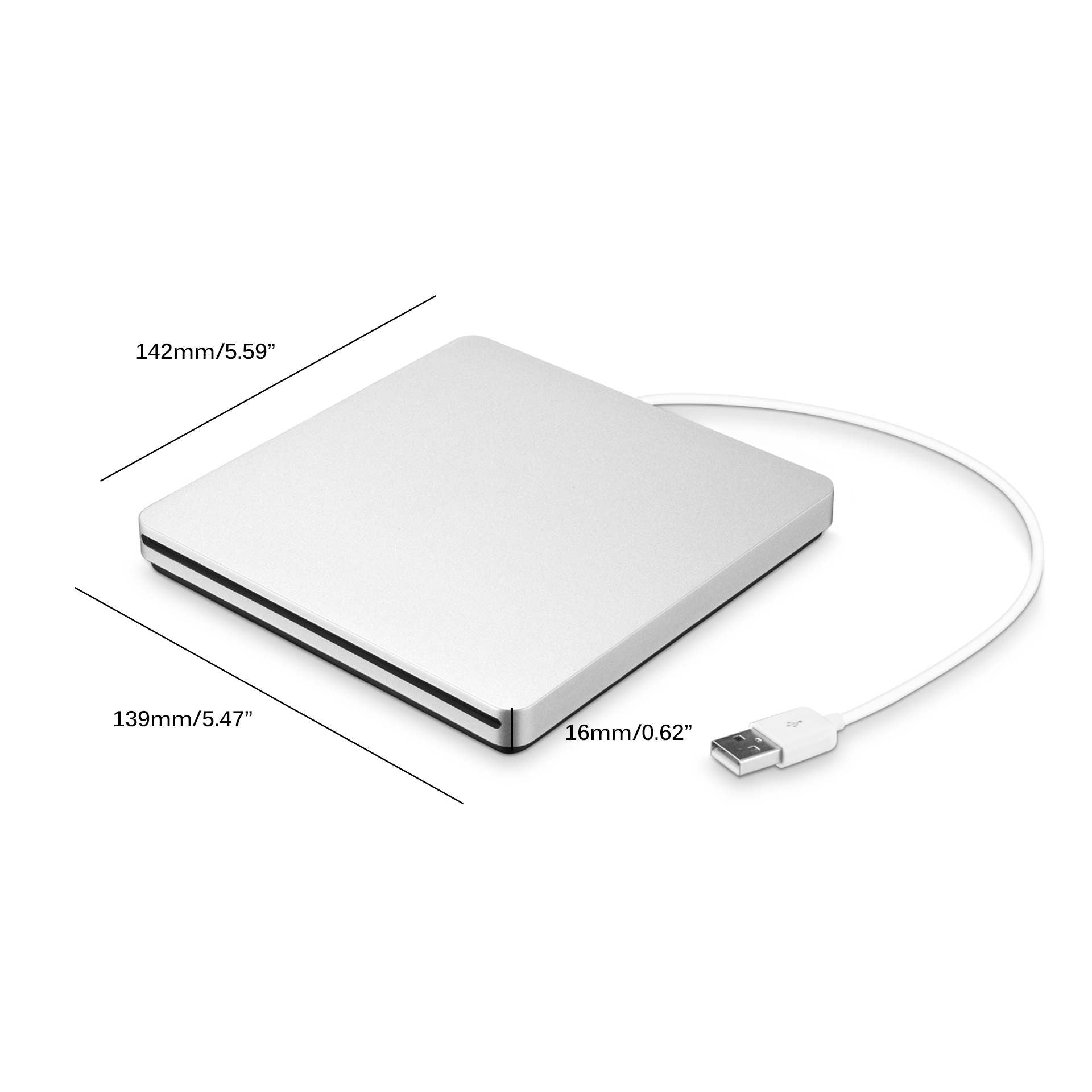 AeroDrive | Stylish Lightweight USB Slot-In CD/DVD Recorder for MacBook