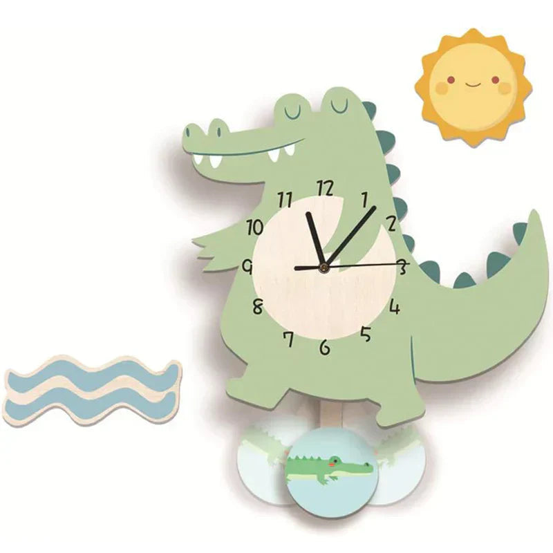 AnimaliaTime | Cheerful Interactive Children's Pendulum Wall Clock
