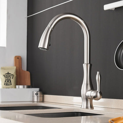 Antonite | Modern Pull-Out Kitchen Faucet with Retractable Sprayer