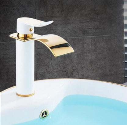 AquaElegance | Elegant Brass Waterfall Basin Mixer Tap for Bathroom Sink