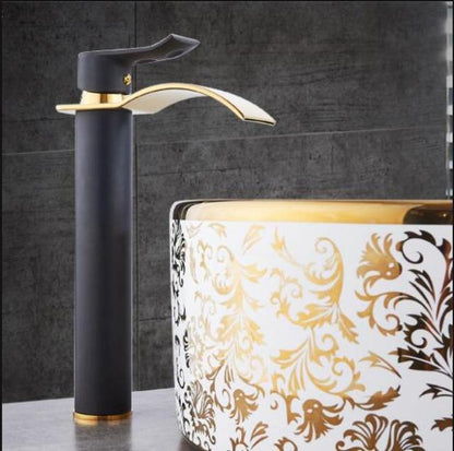 AquaElegance | Elegant Brass Waterfall Basin Mixer Tap for Bathroom Sink