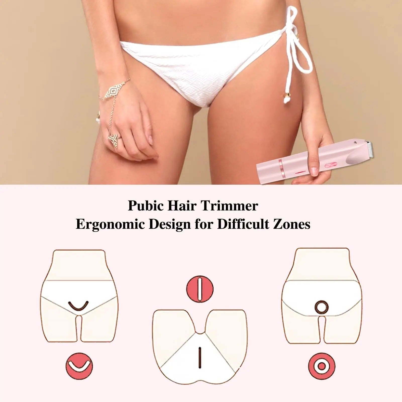 AquaGlow | Sleek Waterproof Rechargeable Bikini Trimmer for Women