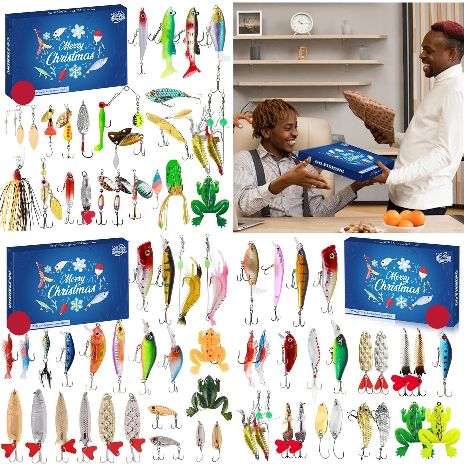 AquaQuest | Compact Waterproof Fishing Advent Calendar with 24 Accessories