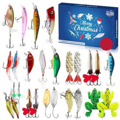 AquaQuest | Compact Waterproof Fishing Advent Calendar with 24 Accessories