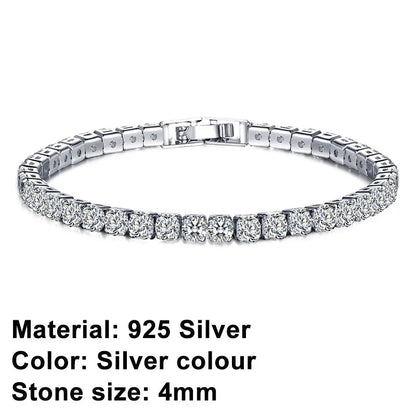 EleganceSparkle | Chic Dazzling Sterling Silver Tennis Bracelet for Women