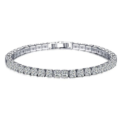 EleganceSparkle | Chic Dazzling Sterling Silver Tennis Bracelet for Women