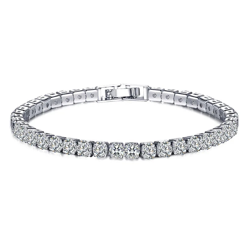 EleganceSparkle | Chic Dazzling Sterling Silver Tennis Bracelet for Women
