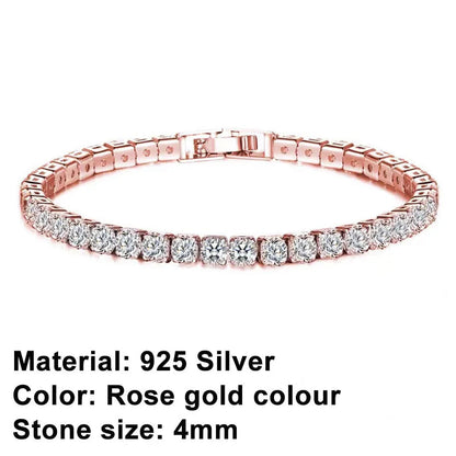 EleganceSparkle | Chic Dazzling Sterling Silver Tennis Bracelet for Women