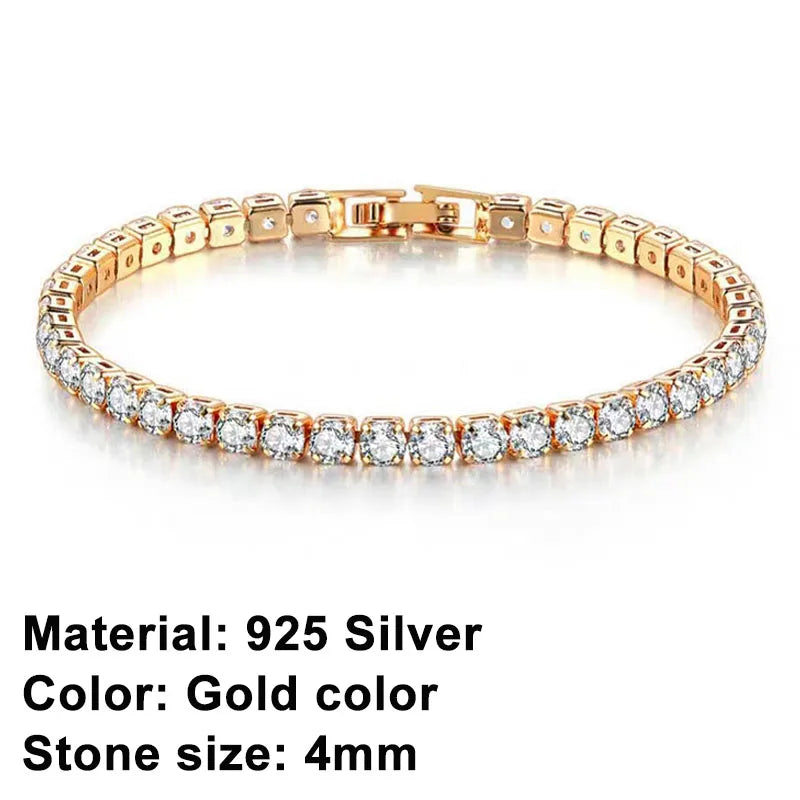 EleganceSparkle | Chic Dazzling Sterling Silver Tennis Bracelet for Women