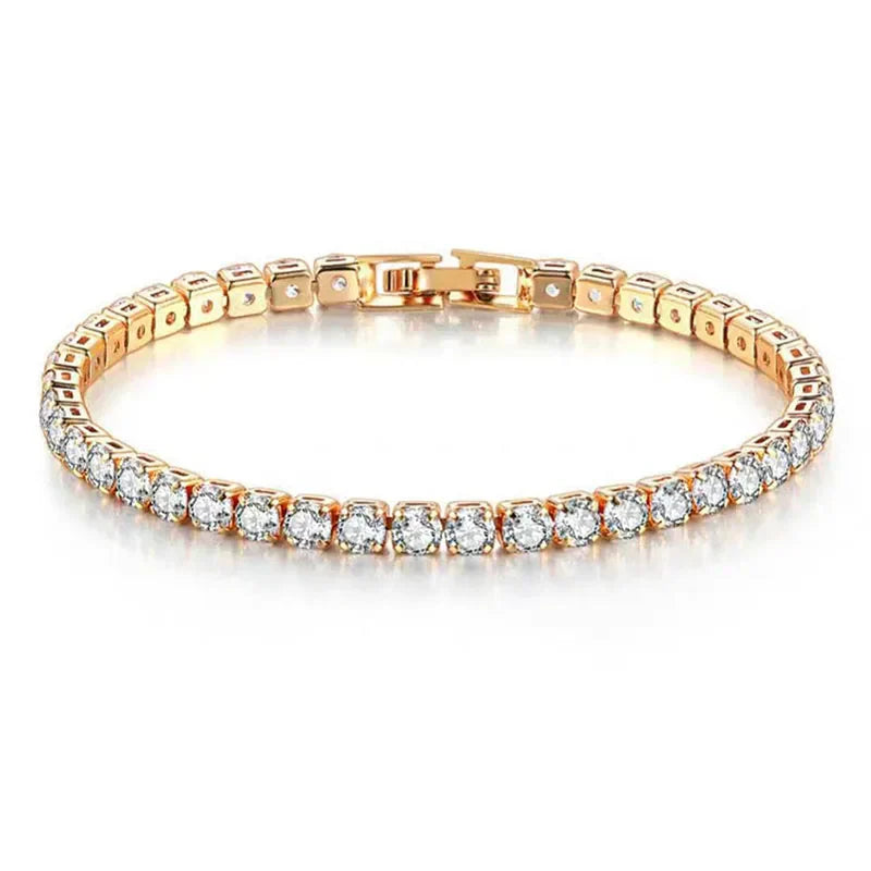 EleganceSparkle | Chic Dazzling Sterling Silver Tennis Bracelet for Women