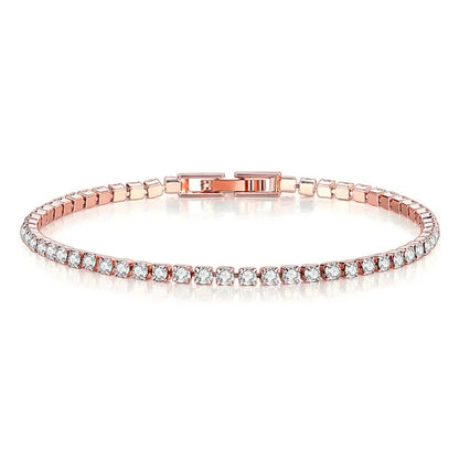 EleganceSparkle | Chic Dazzling Sterling Silver Tennis Bracelet for Women