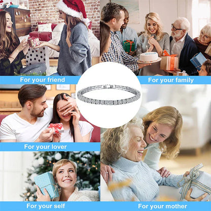 EleganceSparkle | Chic Dazzling Sterling Silver Tennis Bracelet for Women