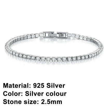 EleganceSparkle | Chic Dazzling Sterling Silver Tennis Bracelet for Women