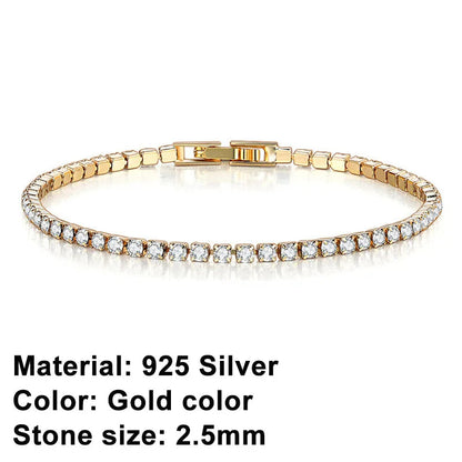 EleganceSparkle | Chic Dazzling Sterling Silver Tennis Bracelet for Women