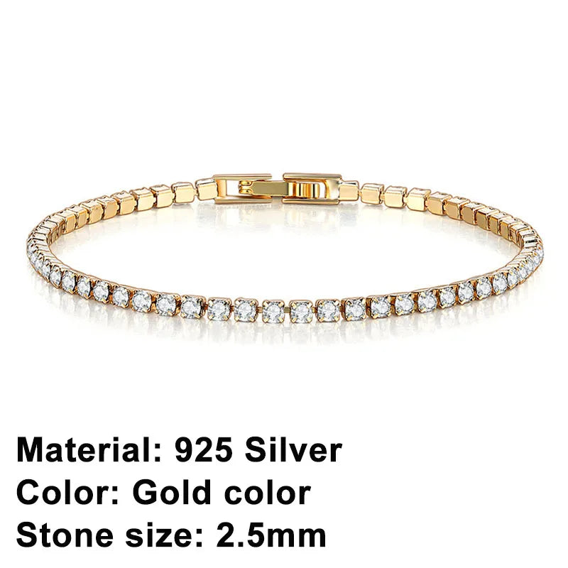 EleganceSparkle | Chic Dazzling Sterling Silver Tennis Bracelet for Women