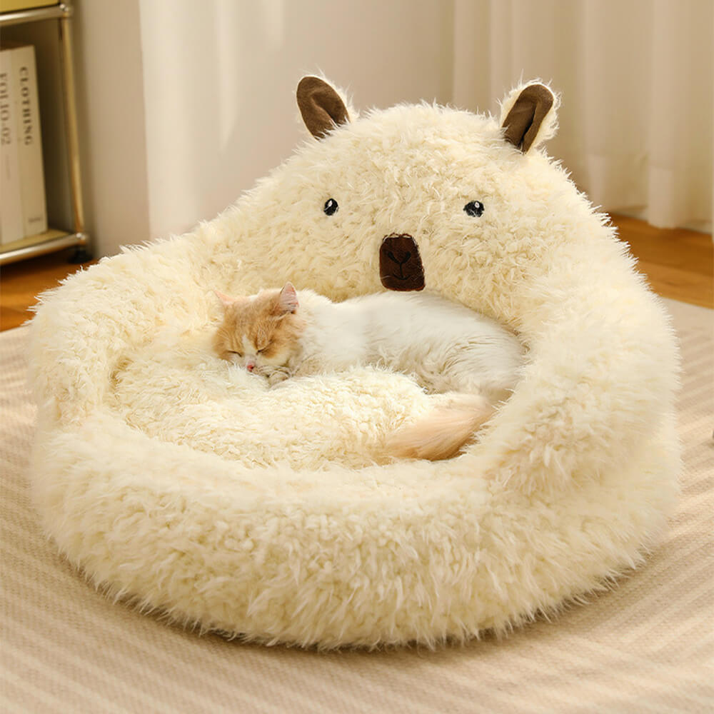Alpaca-Shaped Fluffy Warm Detachable Dog And Cat Bed