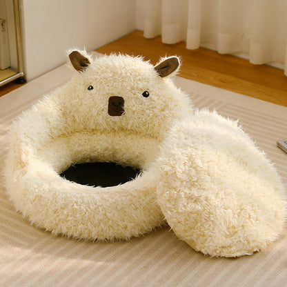 Alpaca-Shaped Fluffy Warm Detachable Dog And Cat Bed