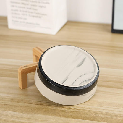 Ceramic Pet Feeding Bowls With Detachable Bamboo Base, Shatter-Resistant & Bpa-Free