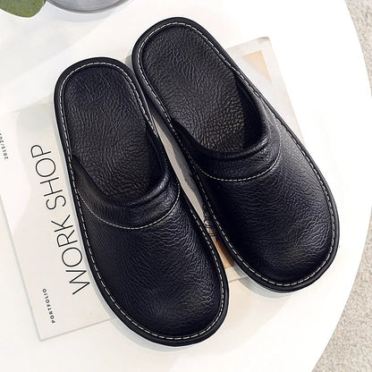 HugoLux | Comfy Elegant Vegan Leather House Slippers for Men and Women