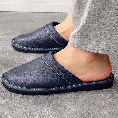 HugoLux | Comfy Elegant Vegan Leather House Slippers for Men and Women