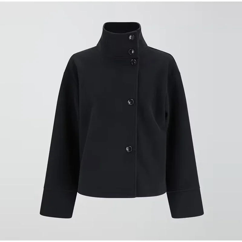Norava | Chic Modern Short Women's Coat with Elegant Collar and Button Closure