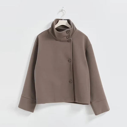 Norava | Chic Modern Short Women's Coat with Elegant Collar and Button Closure