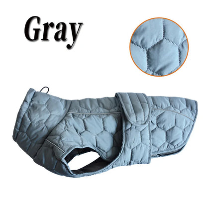 High Neck Thermal Dog Coat With Polar Fleece Lining And Reflective Winter Safety Jacket