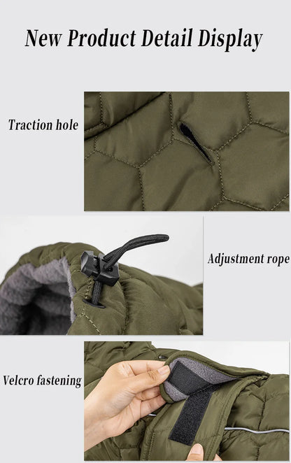High Neck Thermal Dog Coat With Polar Fleece Lining And Reflective Winter Safety Jacket