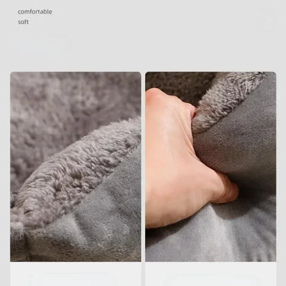 Cozy Rectangular Plush Pet Bed With Scratch-Resistant Fabric And High Rebound Supportive Nest