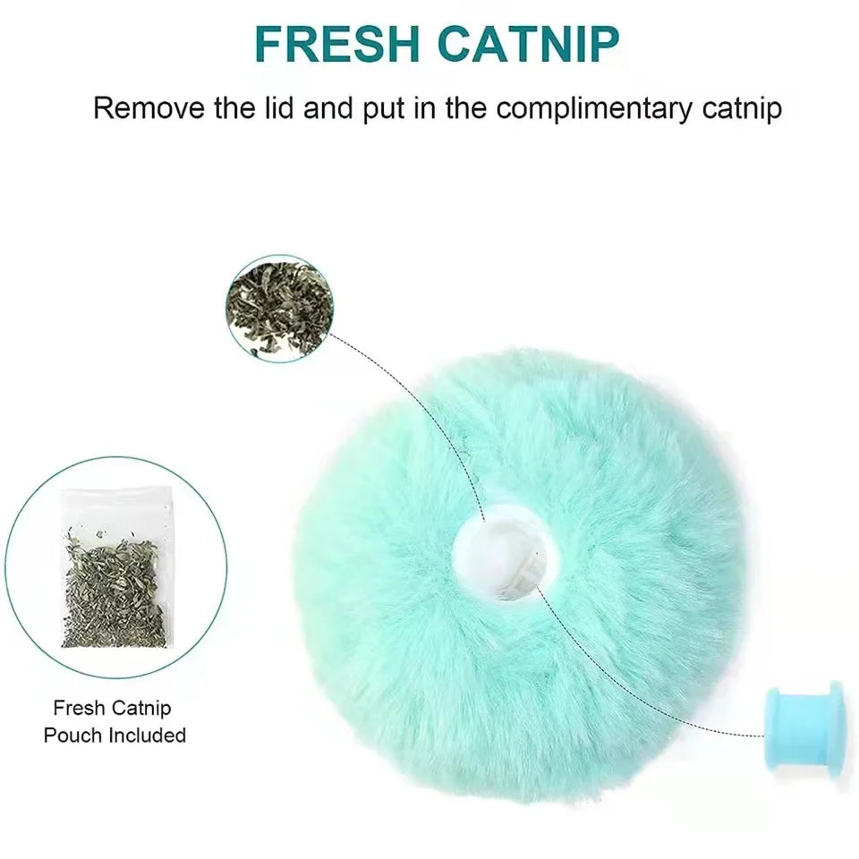 Interactive Chirping Cat Ball With Smart Touch Sensor And Refillable Catnip Toy