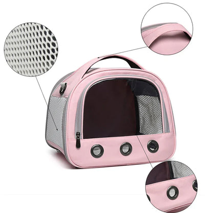Breathable Mesh Small Animal Carrier With Clear Window For Stress-Free Pet Travel