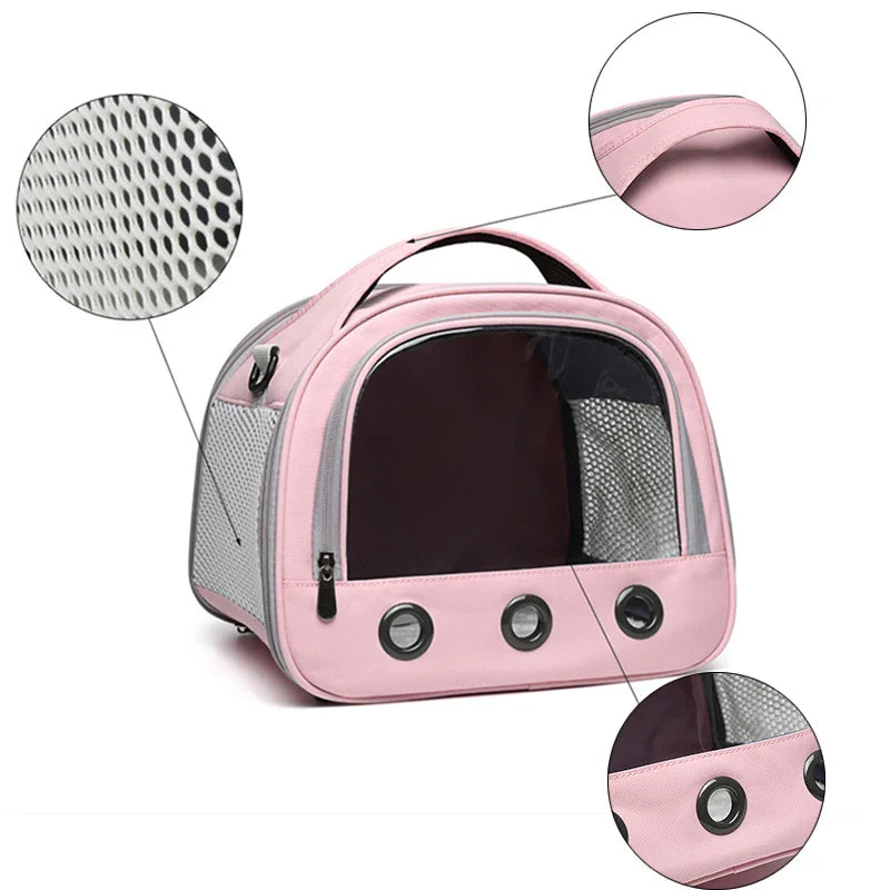 Breathable Mesh Small Animal Carrier With Clear Window For Stress-Free Pet Travel