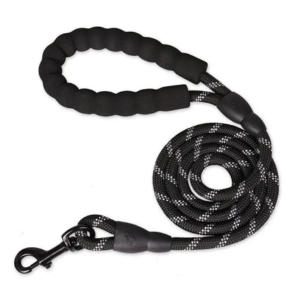 Heavy Duty Dog Lead With Padded Handle, Reflective Climbing-Grade Rope & Swivel Clasp