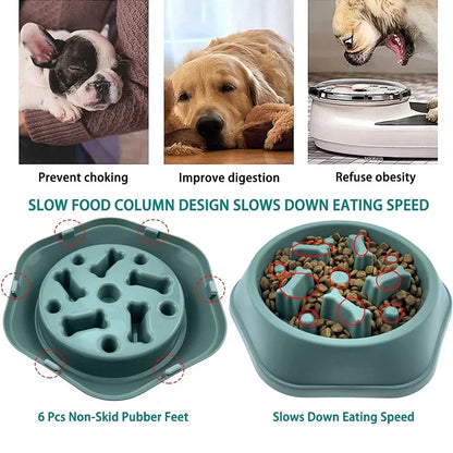 Anti-Choking Slow Feeder Dog Dish With Non-Slip Base – Vet-Recommended Digestive Health Puzzle Feeder