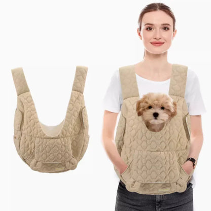 Quilted Thermal Pet Carrier With Kangaroo Pocket For Small Dogs & Cats – Ergonomic Hands-Free Design