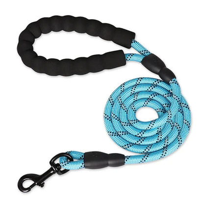Heavy Duty Dog Lead With Padded Handle, Reflective Climbing-Grade Rope & Swivel Clasp