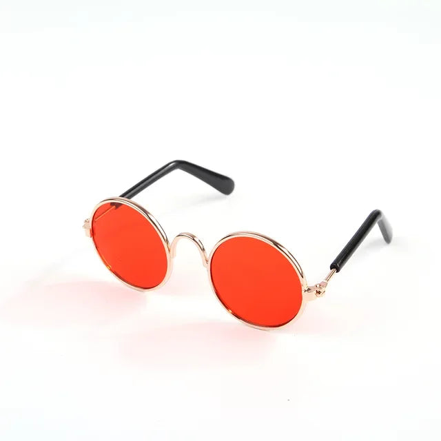 Retro Round Metal Frame Pet Sunglasses For Cats And Small Dogs