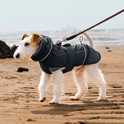 Waterproof Dog Coat With Integrated Harness, High Neck & Reflective Safety Strips