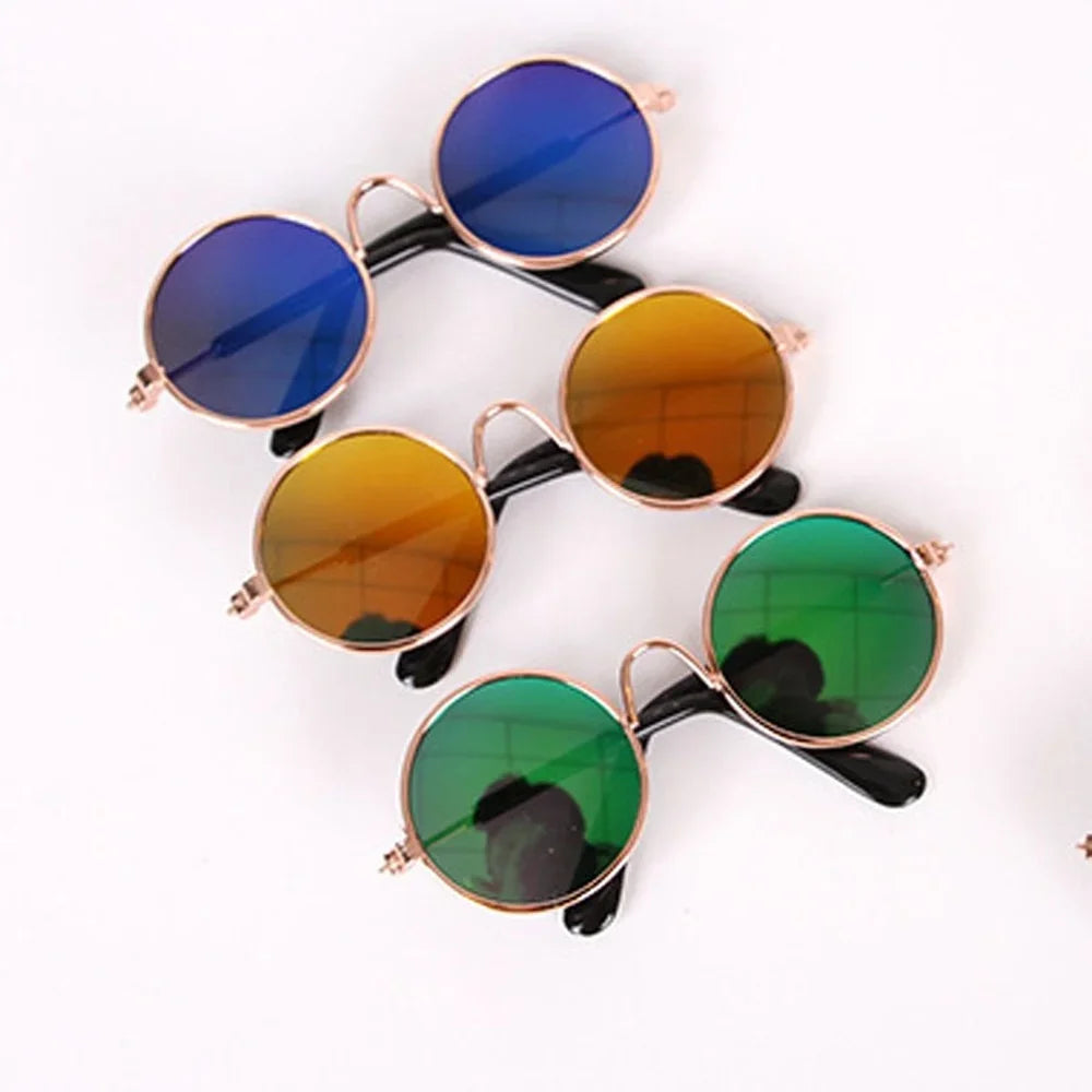Retro Round Metal Frame Pet Sunglasses For Cats And Small Dogs