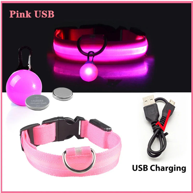 Usb Rechargeable Ultra-Bright Led Dog Collar For Night Safety And Visibility