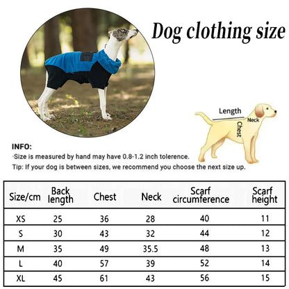 Adjustable Fleece Dog Coat With High Neck Snood And Waist Drawstring For Full-Body Warmth