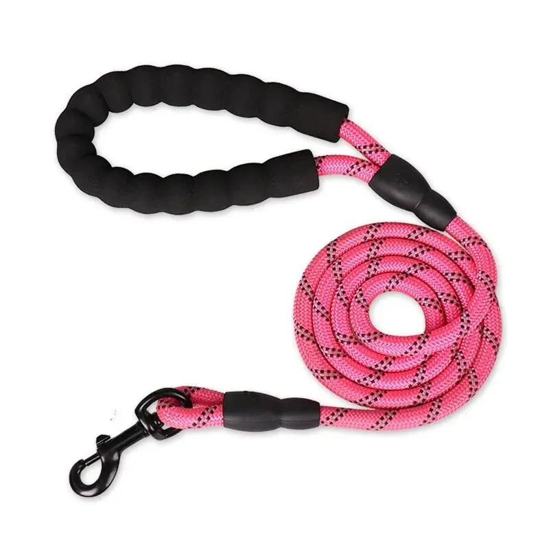 Heavy Duty Dog Lead With Padded Handle, Reflective Climbing-Grade Rope & Swivel Clasp