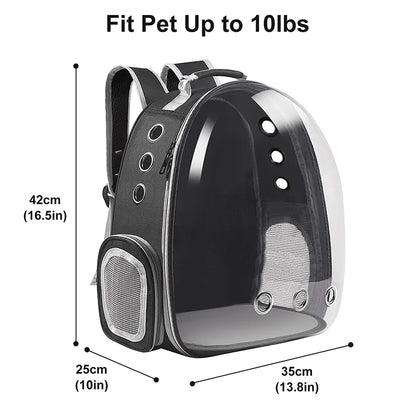 Breathable Clear Bubble Cat Backpack With Panoramic Space Capsule Design And Ventilation