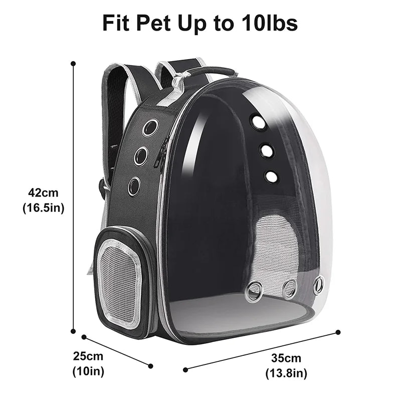Breathable Clear Bubble Cat Backpack With Panoramic Space Capsule Design And Ventilation