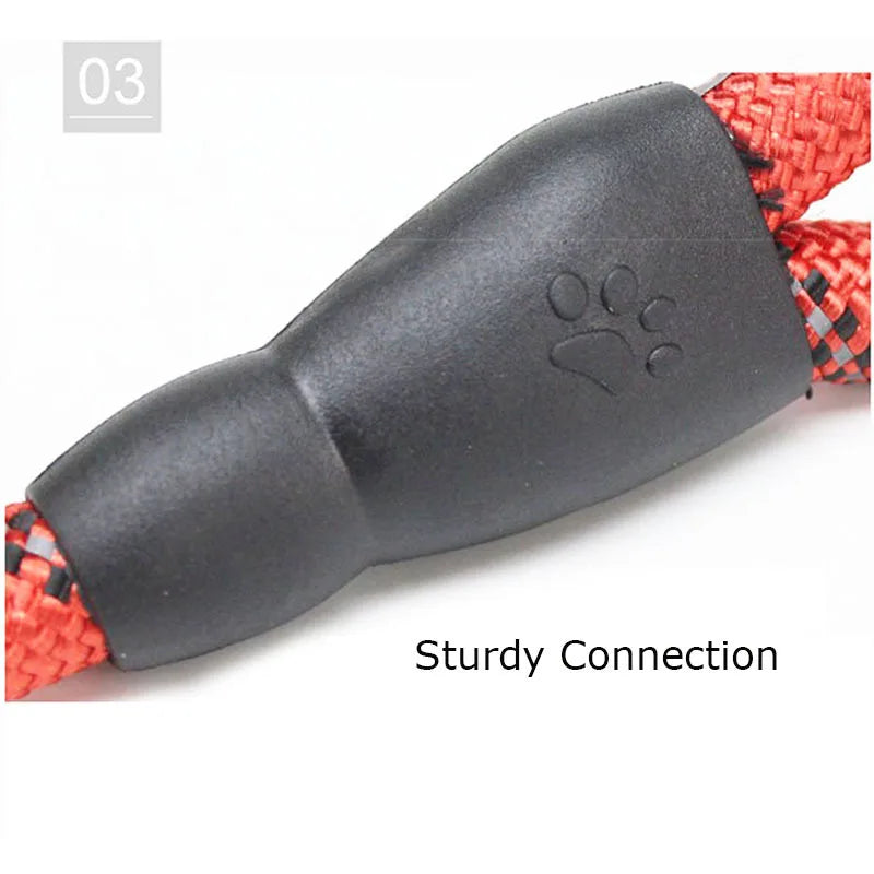 Heavy Duty Dog Lead With Padded Handle, Reflective Climbing-Grade Rope & Swivel Clasp