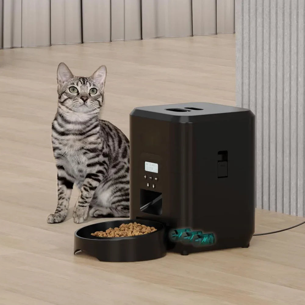 Wifi Automatic Pet Feeder With App Control, Programmable Timer, Voice, Dual Power & Anti-Stick Design