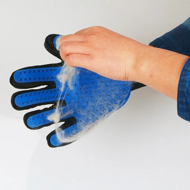5-Finger Pet Grooming Glove For Deshedding, Gentle Massage, Hair Removal & Bath Scrub