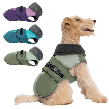 Waterproof Dog Jacket With Harness And Plush Fleece Lining For Warm, Comfortable Walks