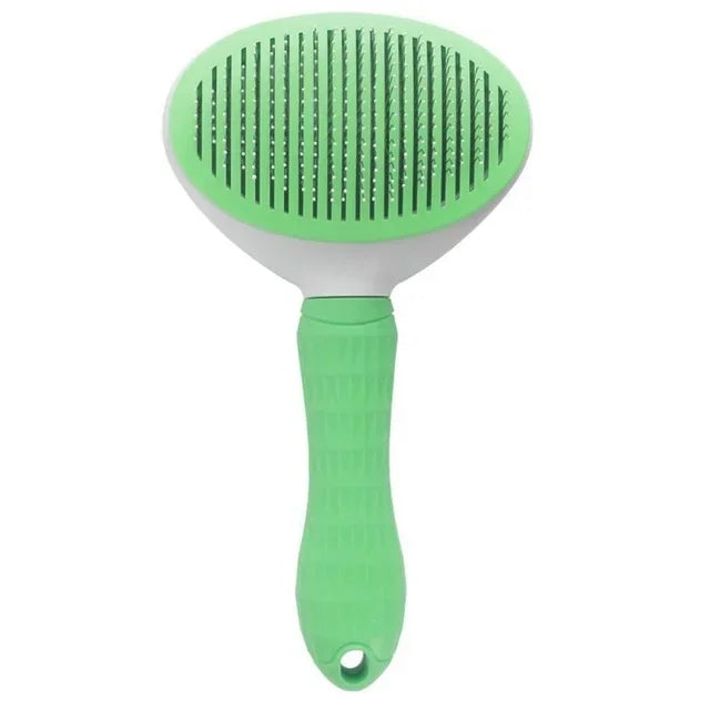 Self-Cleaning Slicker Grooming Brush With One-Click Deshedding And Skin Massage For Pets